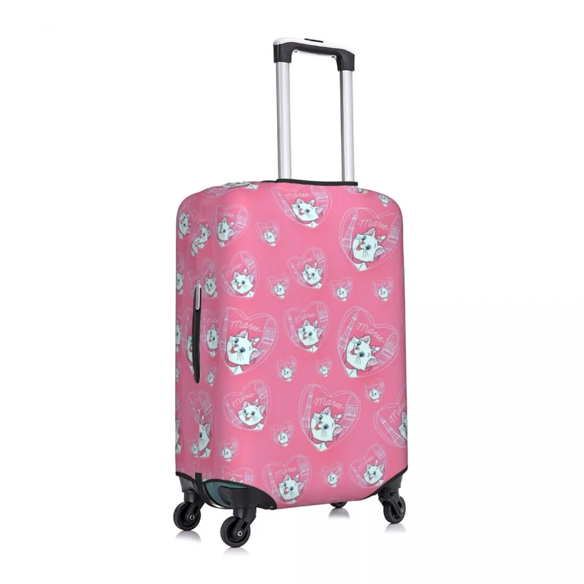 CustomM-Marie Cat Cartoon Travel Luggage Cover Elastic Suitcase Cover Protector Fit 18-32 Inch
