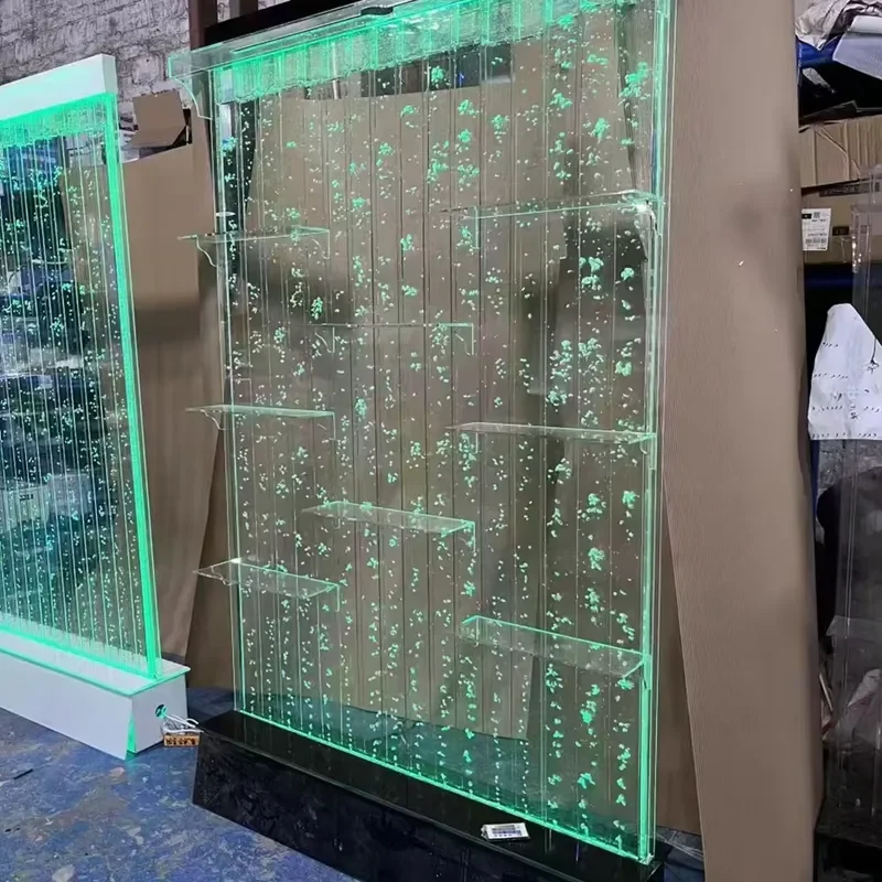 for Acrylic Entrance Water Curtain Wall Hotel Restaurant Bubble Water Feature Decorative Indoor Waterfall Display