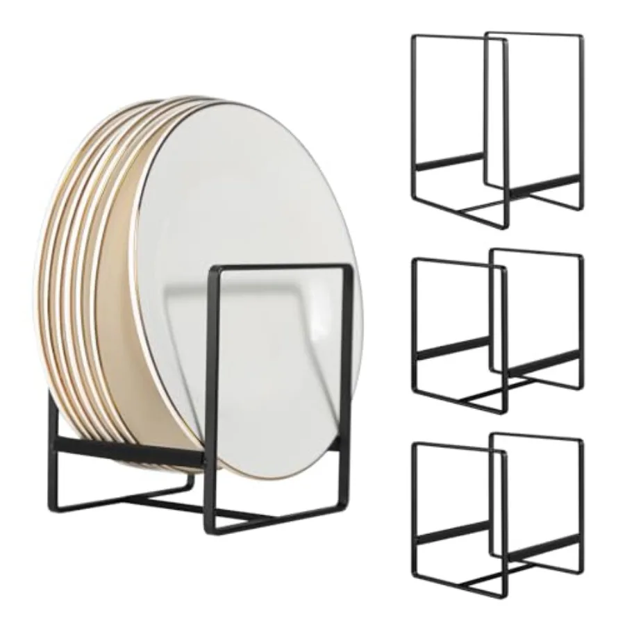 

Plate Holder Organizer 3 Pack Metal Upright Dish Rack Plate and Bowl Storage Organizer for Kitchen Cabinets Counter Cupboard 1