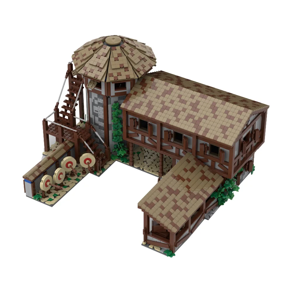 

MOC Age of Empires Archery Range Bricks Model Medieval House Street View Architecture Building Blocks Assembly Toys Kids Gifts