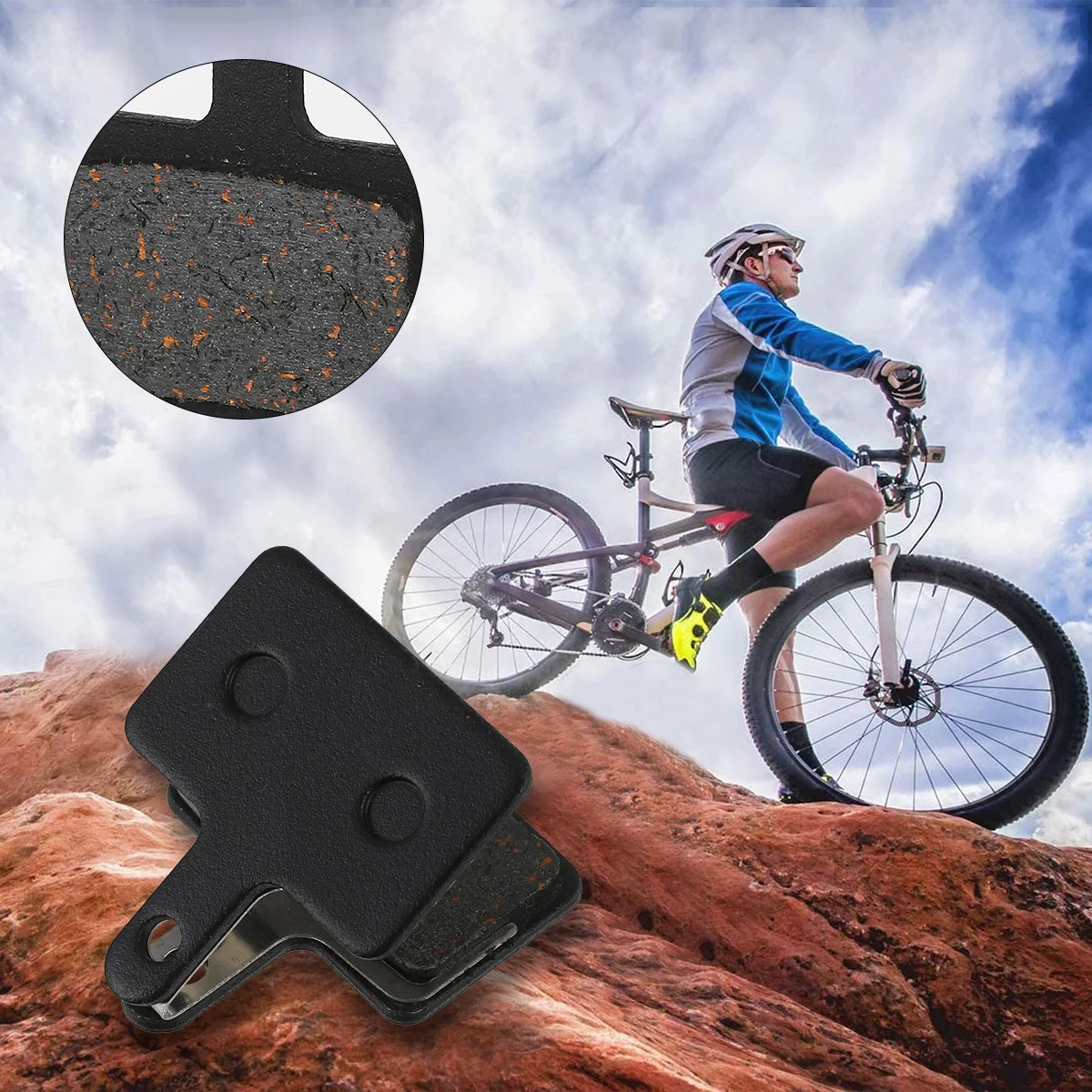 

Bike Resin Brake Pads Disc Brake Pad Half Plate High Durability Noiseless Braking in All Weather Conditions Stable