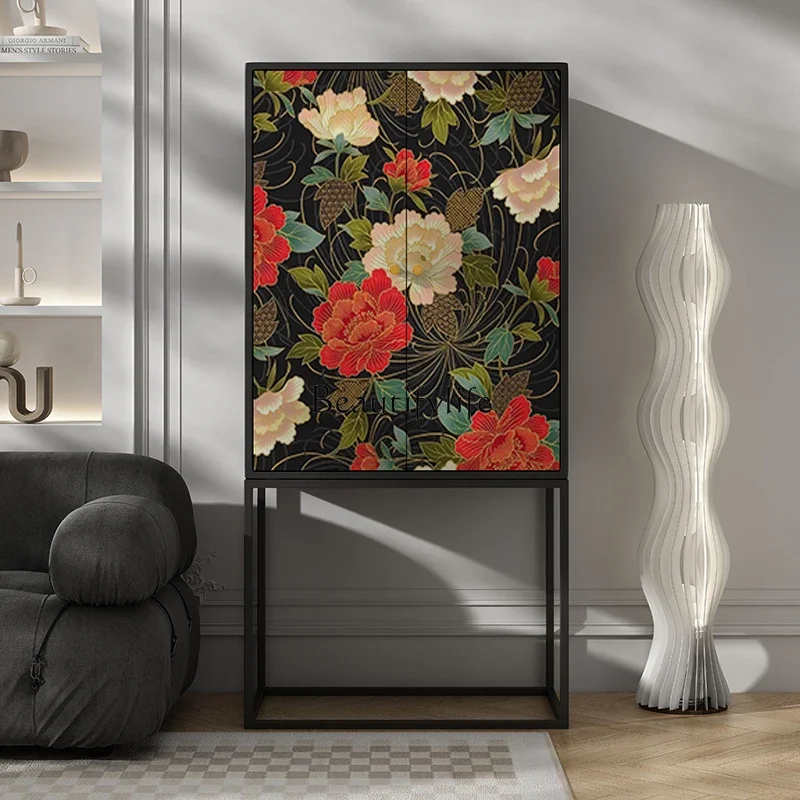

ls 27 French medieval living room B & B hotel multi-functional high-footed cabinet clubhouse wall storage cabinet