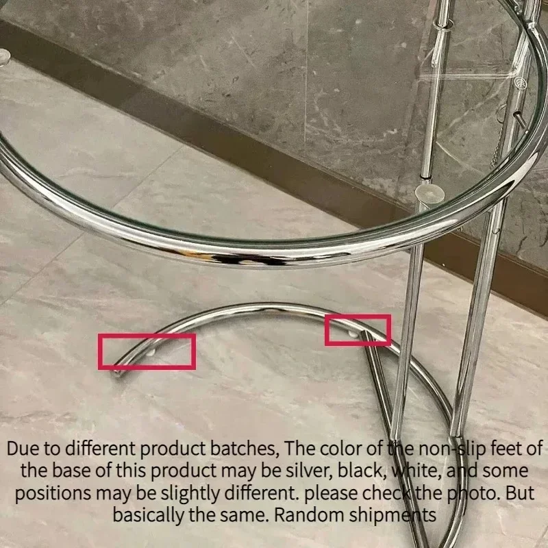 Mesa de centro con elevación transparente Ins, mesas redondas de vidrio para sofá, mesas nórdicas en forma de C, escritorios laterales de hierro Mental