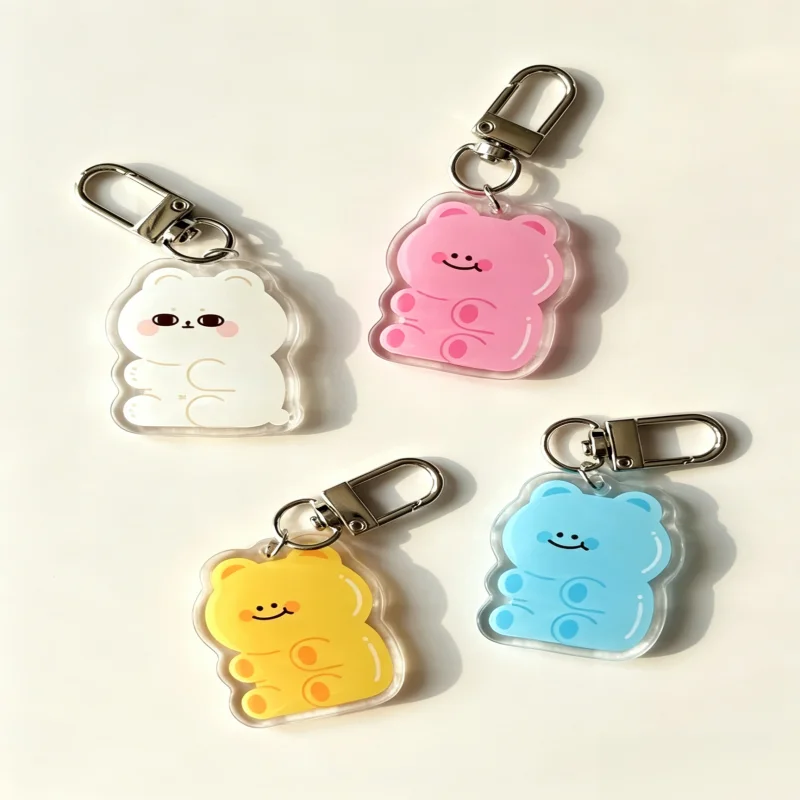 Gummy Bear Acrylic Keychain (4 cm), Mochi Bear Charm for phone, bag accessory, gifts