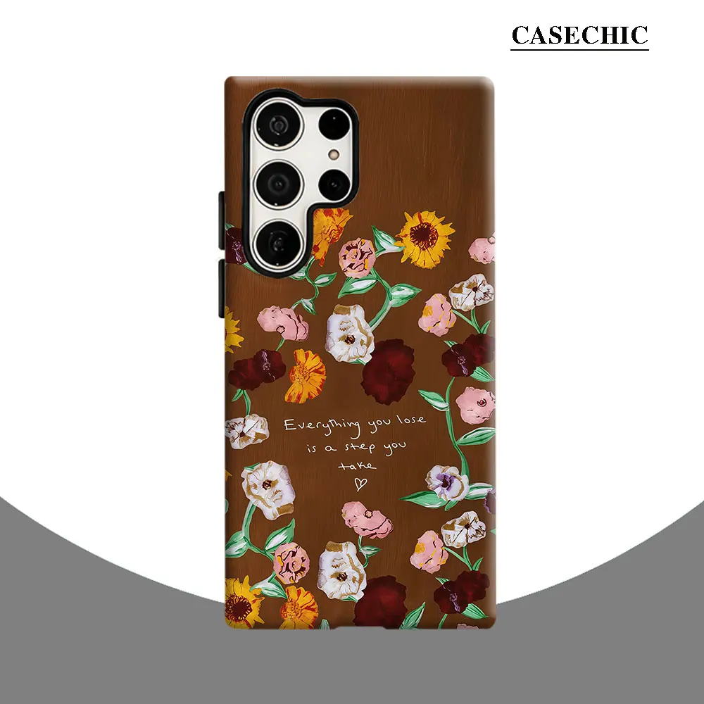 Bohemian Florals Phone Case for Samsung Galaxy S26 S25 Ultra S24 S23 Ultra Plus Shockproof Double layer tough Back Cover