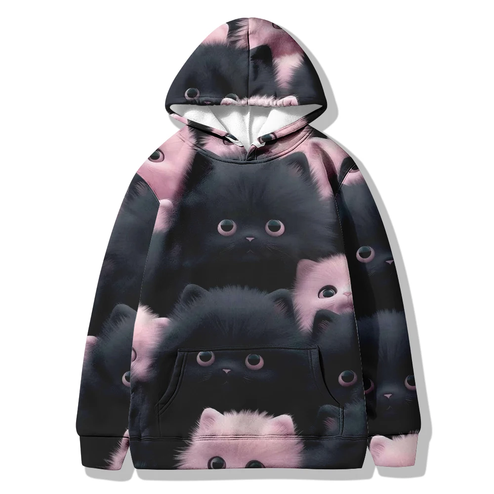 Cute Cat 3D Printed Hoodie Women\'s Fashion Super Large Hoodie Women\'s Sweater Coat Girls\' Hoodie Pullover Women\'s Clothing Cute