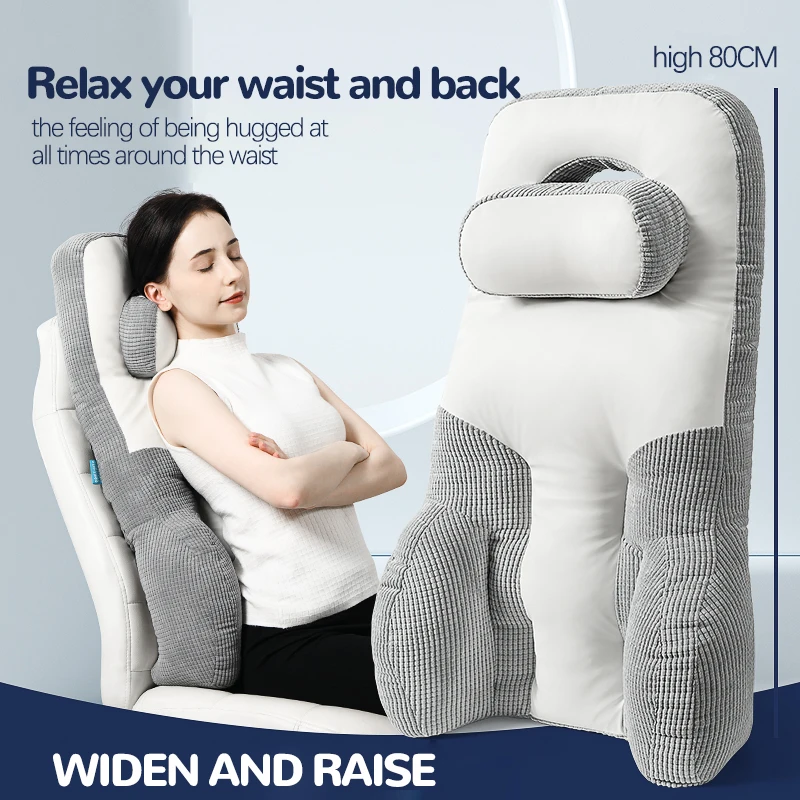 High Back Support Pillow for Office Chair Fully Support Entire Back Cushion Pain Relief Promotes Posture Lumbar Support Pillow