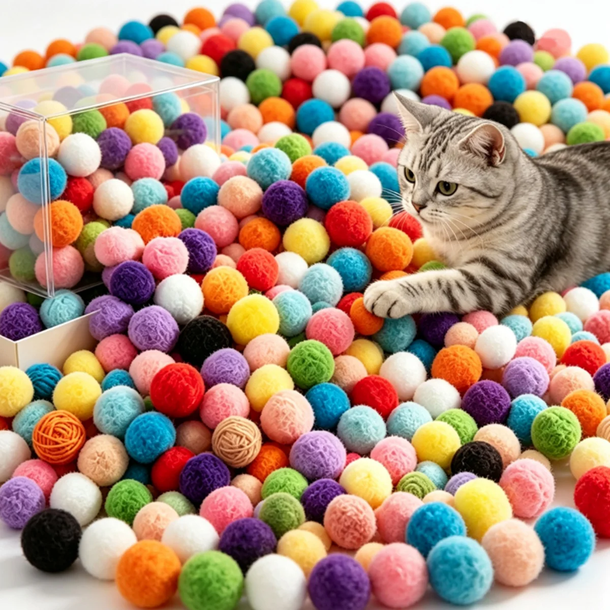156 pièces, balles en peluche douce de 3 cm, couleurs aléatoires, jouet interactif pour l’entraînement des chats et des chiens, utilisation intérieure et extérieure, ZSY.