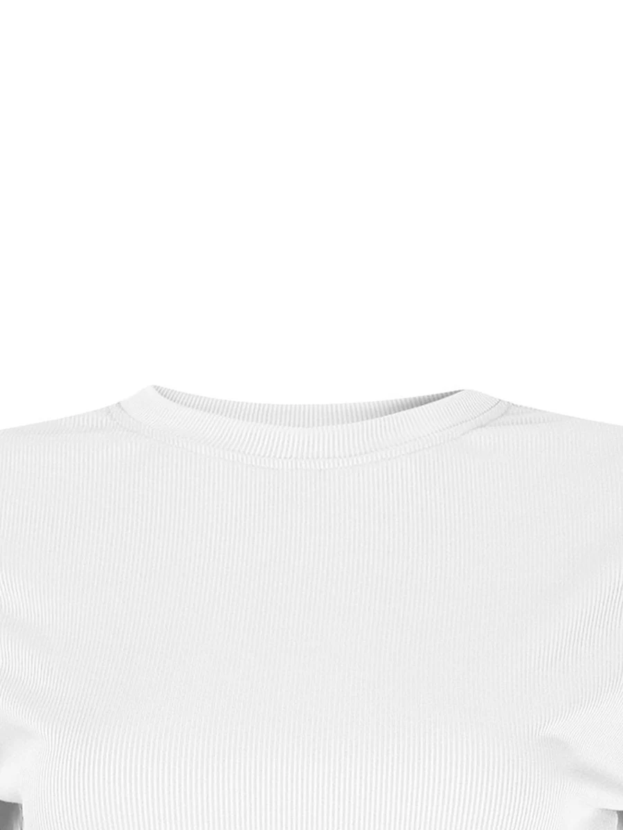 เสื้อยืดแขนแขนสั้นคอกลมทรงสลิมฟิตสำหรับผู้หญิงเสื้อยืด Baju atasan trendy ฤดูร้อน2024