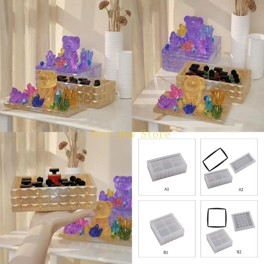 

40GB Rectangular Square Storage Box Mold Silicone Mold for Jewelry Casting