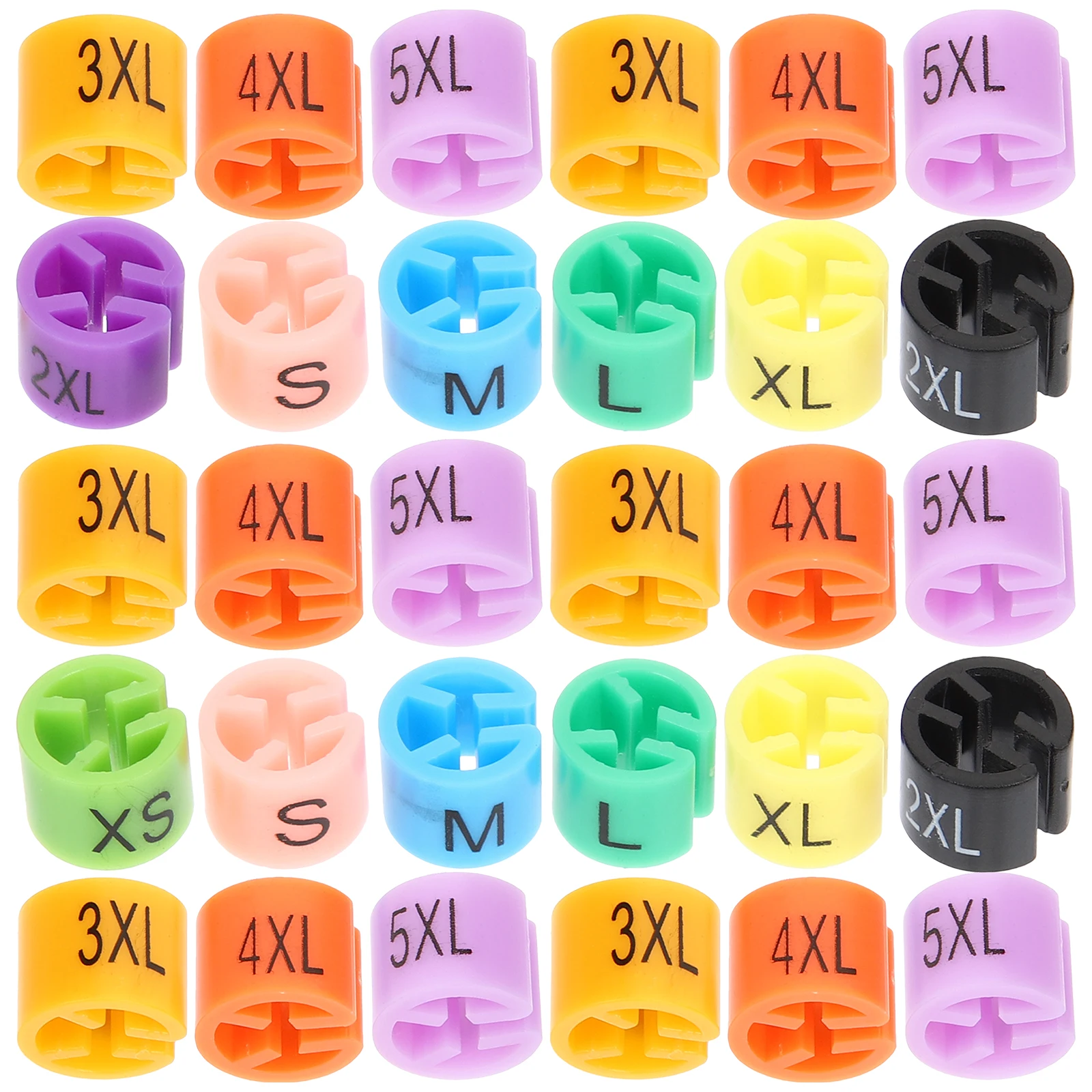 

200pcs Color-coded Clothing Hangers Size Disks Markers Plastic Rack Labels Clothes Organizing Household
