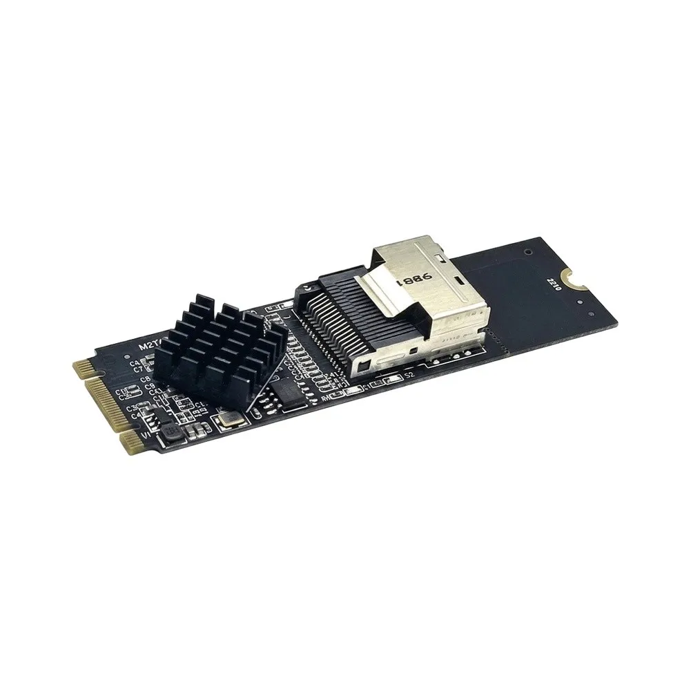 For M.2 For Nvme To SFF-8087 Expansion Card 4 Port 6Gbps For Sata Adapter With Heatsink For Windows For Linux Server Storage