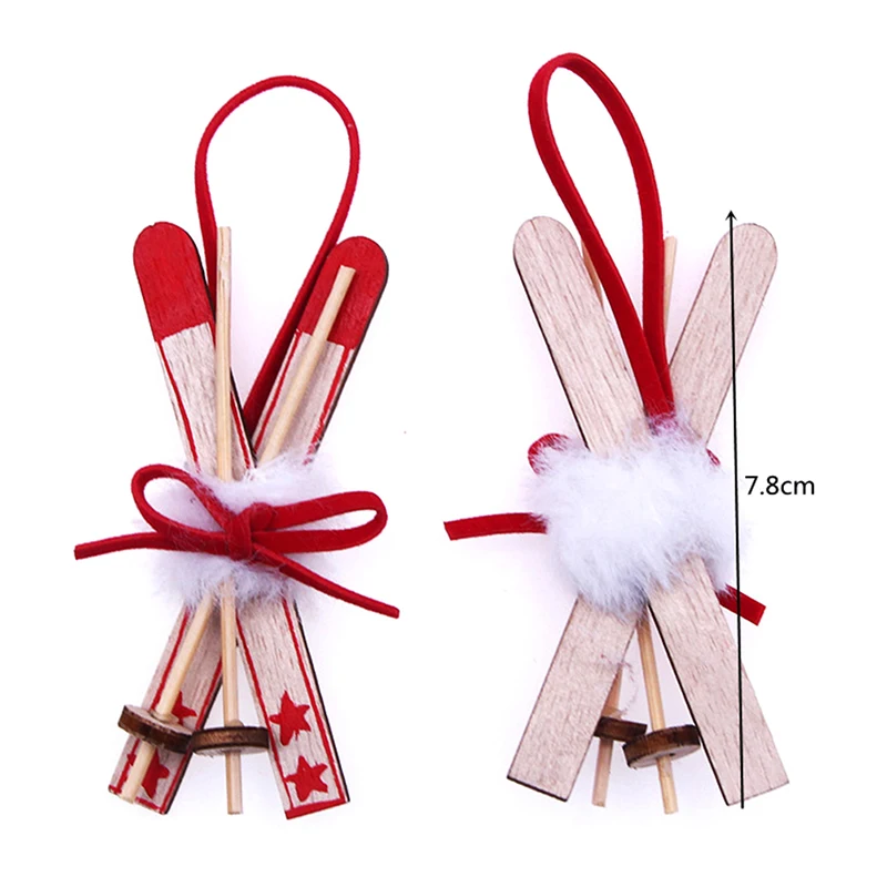 1 ชิ้นไม้ Miniature Sleigh เครื่องประดับต้นคริสต์มาสจี้รุ่น Xmas ของขวัญของเล่นตกแต่ง
