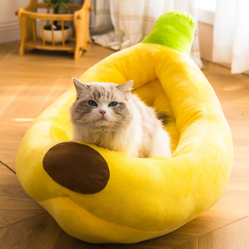 Banana nest removable and washable, small and medium-sized dog cat nest, dog mat, pet bed, warm in winter