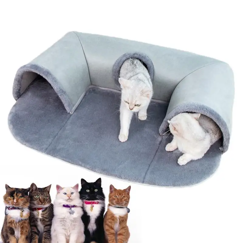 

Foldable Cat Beds Cat Cave Washable U Shape Cat Beds Play Pet Supplies Seasonal Cat Couch With Plush Ball Pet Supplies