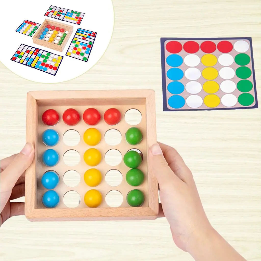 Color Sorting Game Card Wooden Montessori Toy Early Educational Counting Matching Game for Toddlers 2 3 4 Years Kids Learning