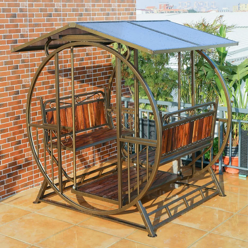 

Outdoor swing courtyard single double quadruple swing outdoor Internet celebrity balcony garden leisure yard hanging