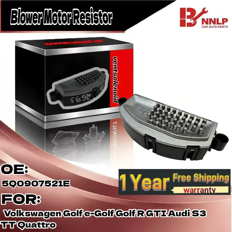 

For Blower Motor Resistor for Volkswagen Golf e-Golf Golf R GTI Audi S3 TT Quattro 5Q0907521E