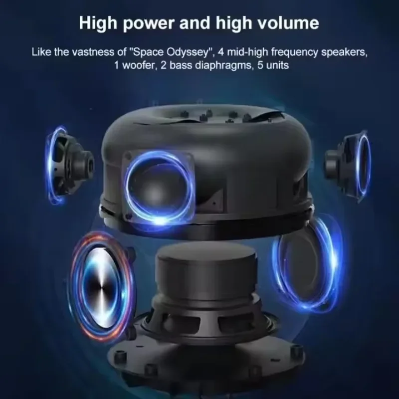 120W High Power Wireless TWS Subwoofer Harman 4th LED Full Screen Transparent Bluetooth Speaker 9D Surround Sound Bass Sound Box