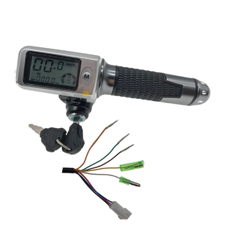 A70F 36V/48V/60V E-Bike Thumb Throttle with LCD Display for Electric Skateboard Scooter