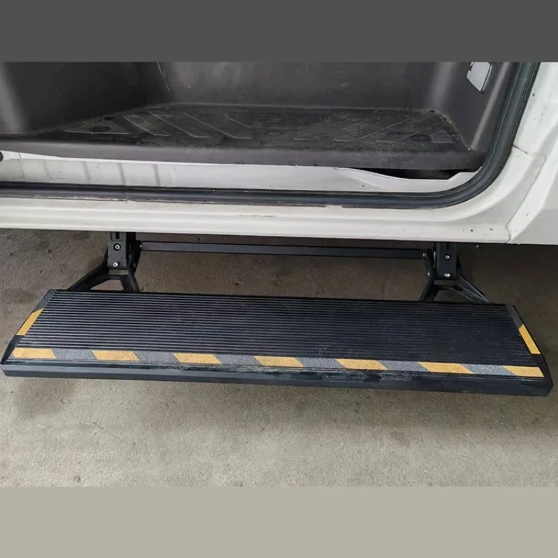 RV خطوة قابلة للطي الكهربائية قافلة واحدة خطوة عالية الجودة سبائك الألومنيوم الأسود متنقل B-نوع خطوة السيارة