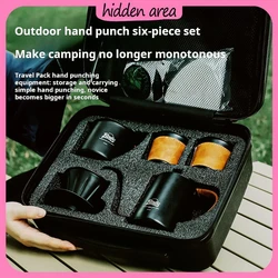 Outdoor Pour-over Coffee Set Travel Stainless Steel Filter Cup Portable Camping Coffee Set Equipped For Home Use