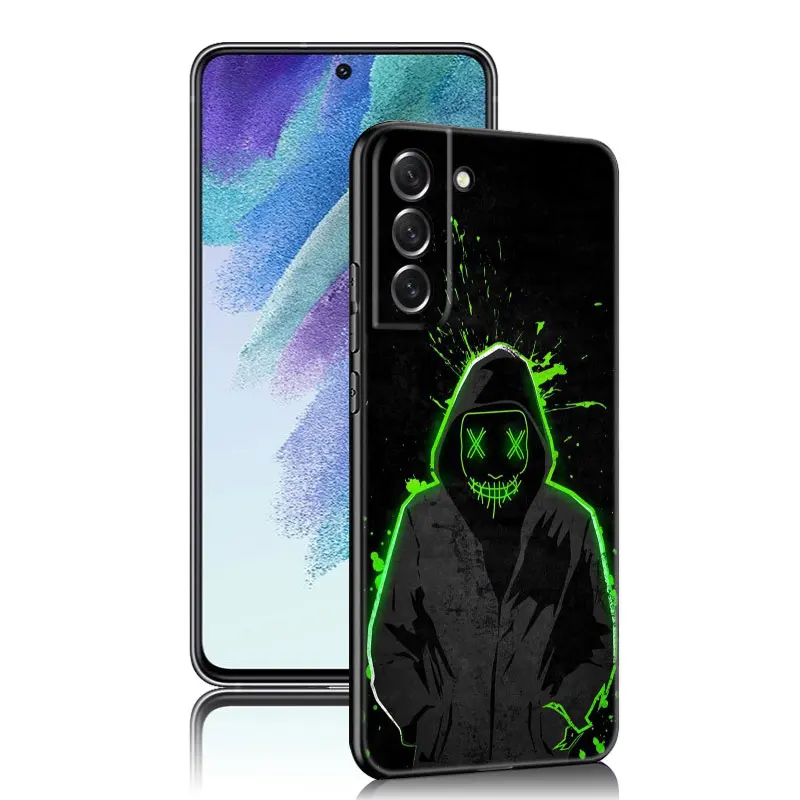 Marshmallow Dj Faces Phone Case For Samsung Galaxy S22 S21 S20 Ultra FE S10E S10 Lite S9 S8 Plus S7 Edge Soft TPU Black Cover