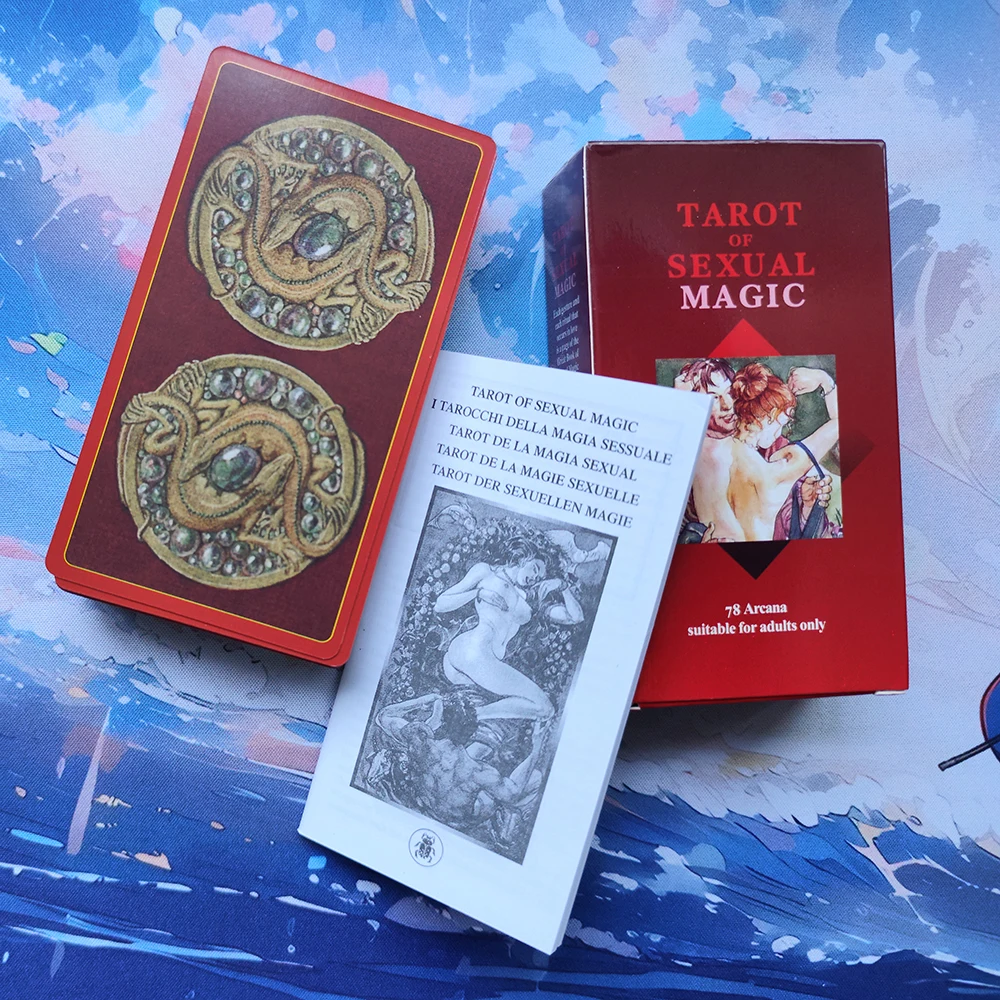 12x7cm Tarot of sexual magic.tar for beginners, with guide book, English, Spanish, Italian, German, French