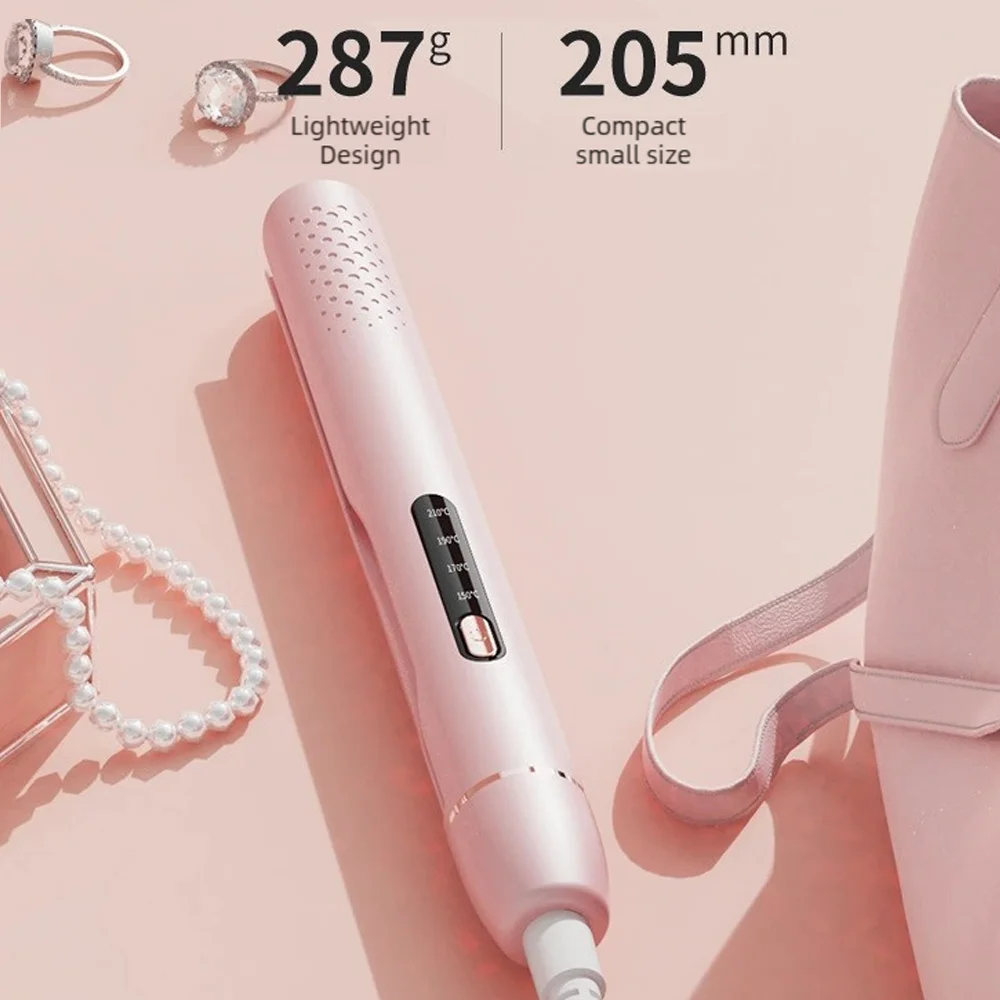 TINSOL 2 في 1 مكواة تجعيد الشعر، مشبك تمليس احترافي، تسخين سريع مع أداة تصفيف شاشة LCD