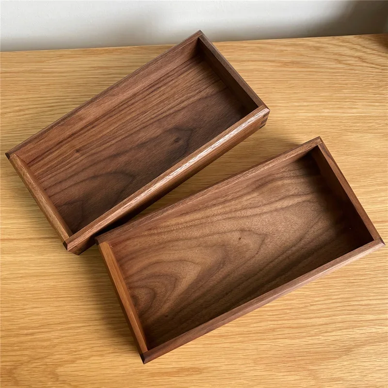 Key Storage Box – North American Black Walnut Wood Porch Organizer Solid Wood Pen Box Desktop Storage Solution Jewelry Holder