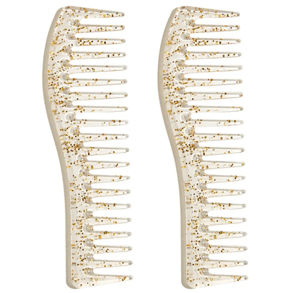 

Набор из 2 расчесок с широкими зубьями для женщин, для распутывания кудрявых, волнистых, густых, влажных или сухих волос, антистатические, легкие, гибкие расчески для волос