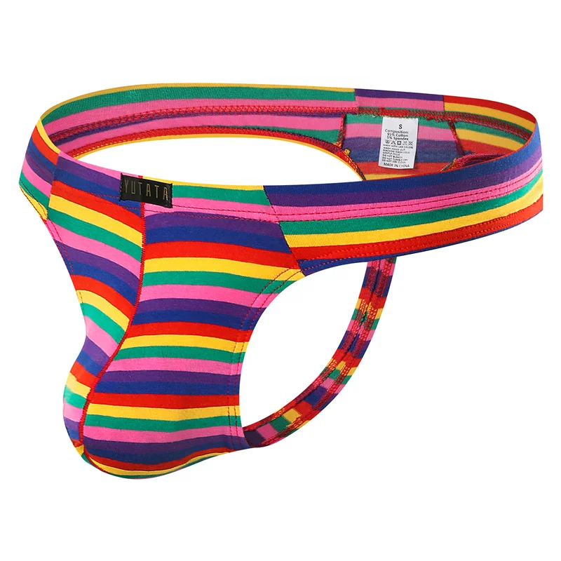 

Men Underwear Thongs Striped Gay Panties Jockstrap Men T-Back Soft Underwear Sexy Man G-String Thongs Underpants