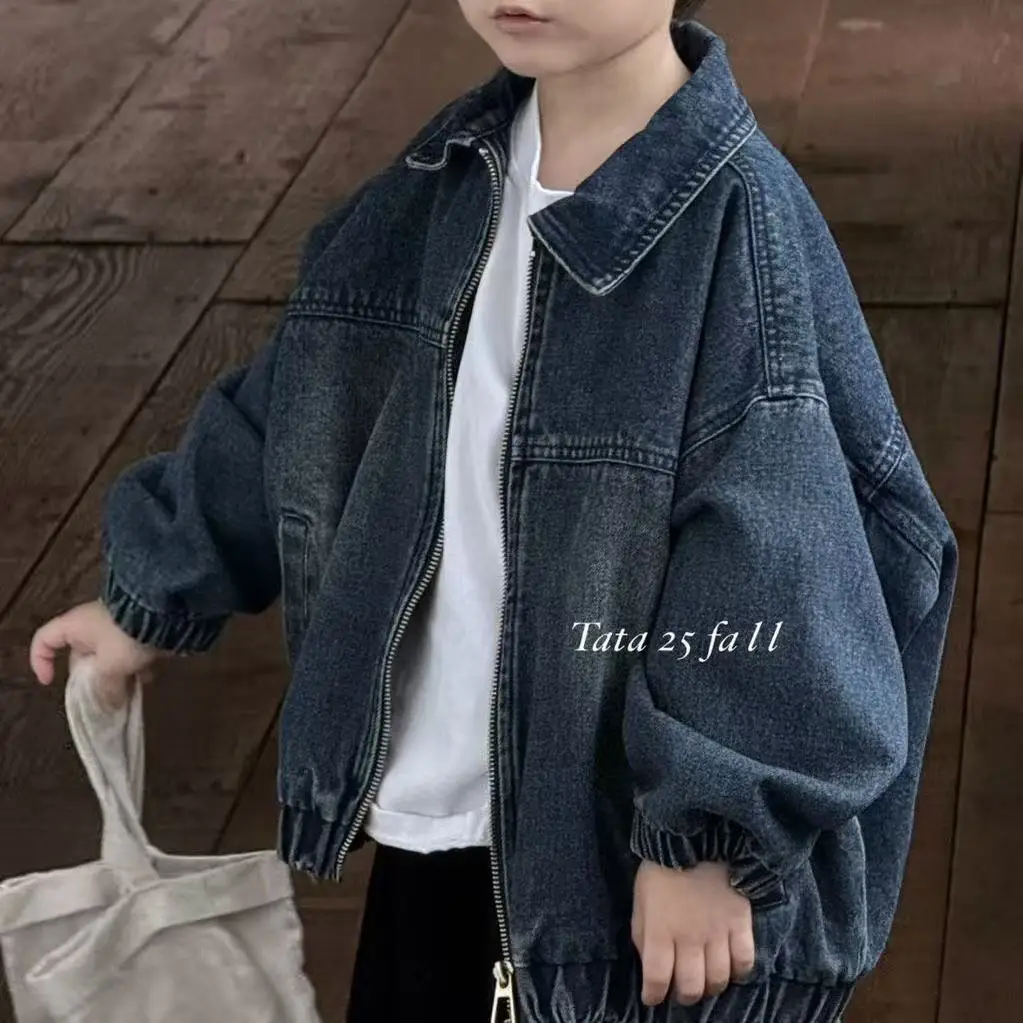 Shirt South Korea 2026 New Stylish Retro Neutral Collar Zipper Denim Jacket Versatile Shirt Fashion and Versatile