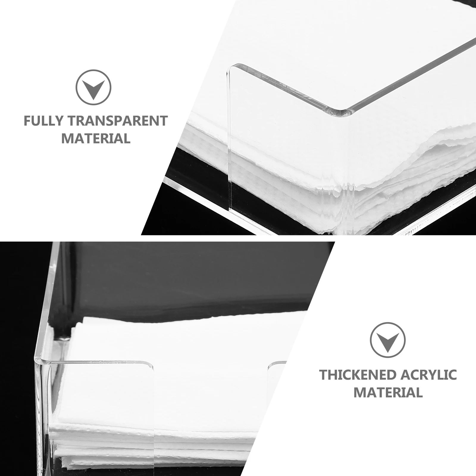 

Acrylic Napkin Case Transparent Single Opening Tissue Box for Restaurant Hotel Household Multi function Storage Container Dining