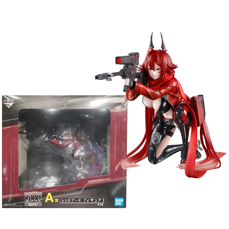 BANDAI Original Ichiban Kuji GODDESS OF VICTORY: NIKKE CHAPTER4 Red Hood Guren Anime Action Figures Toys For Kids Gift Model