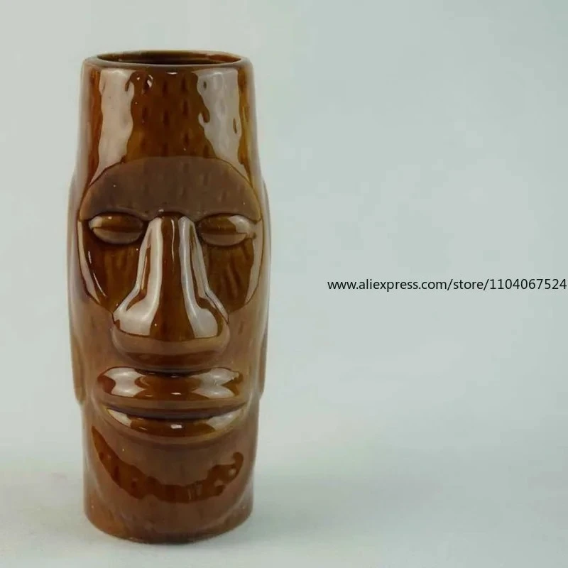 هاواي السيراميك TIKI الإبداعية كوكتيل الزجاج الإغاثة الزجاج كوب تيكي زومبي وجه الإنسان