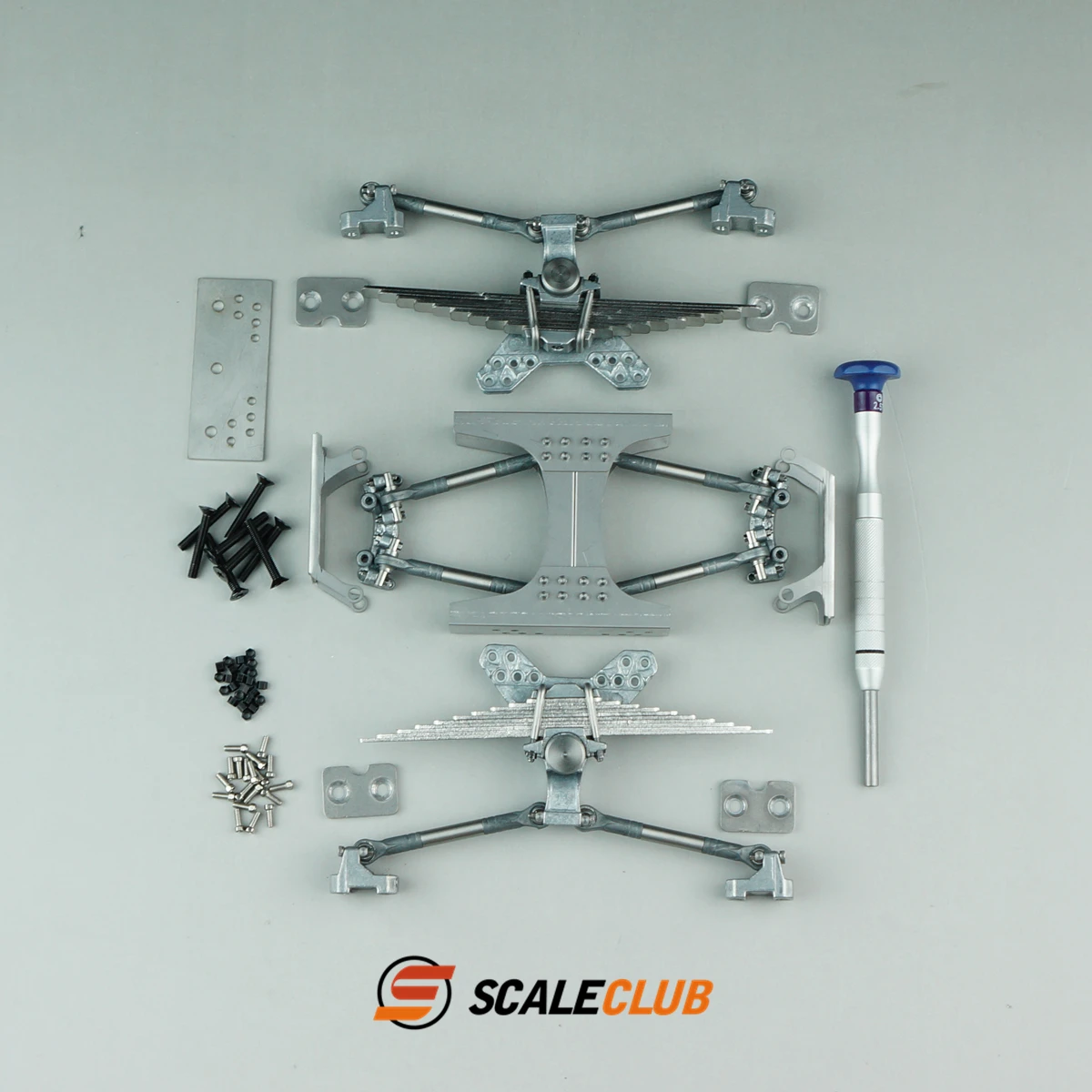 Scaleclub 1/14 Tractor Mud Head Simulation Metal Two-axle Rear Suspension Qianqiu For Tamiya Lesu Rc Truck Trailer