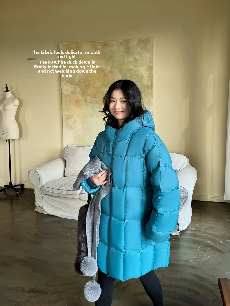 90% White Du Down Puffer Jaet Bread Sle Hooded High Fill Power Comfortable Warm Retro Loose Fit Ladies Coat Anforest-image