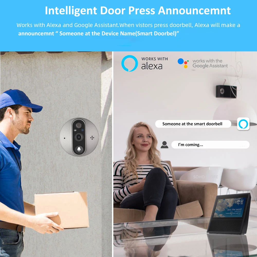 Tuya peephole doorbell camera product view 11
