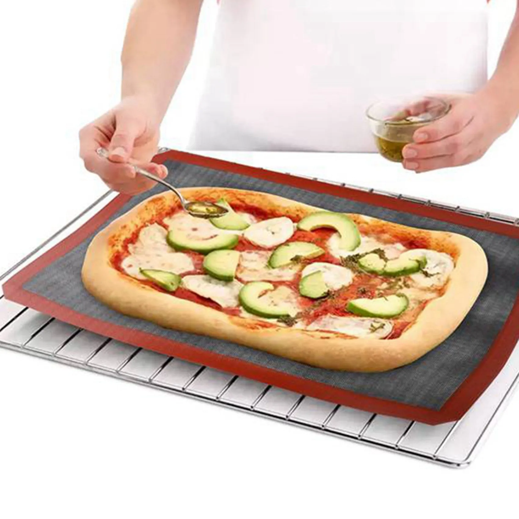 SYW-Biscuit/Bread/Kitchen Baking Appliance Accessories Perforated Silicone Baking Mat Non-Stick Oven Mat Lining Tool, 6PCS view 3