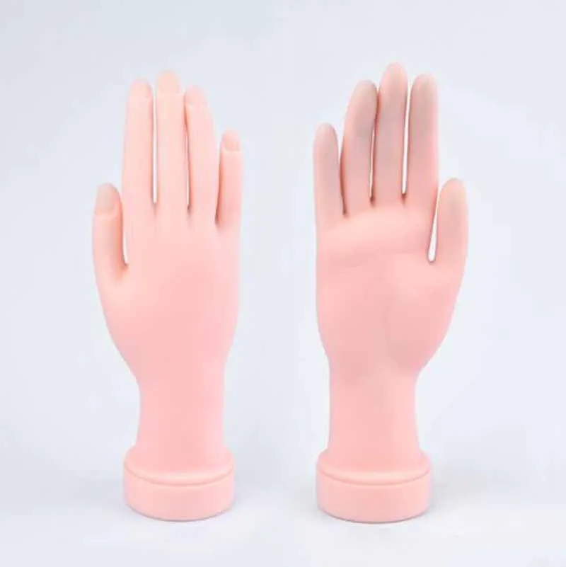 Fake Finger Hands Beginners Practice Nail Rubber Hand Training Display Model Manicure Tools Nail Painting Practice Accessories