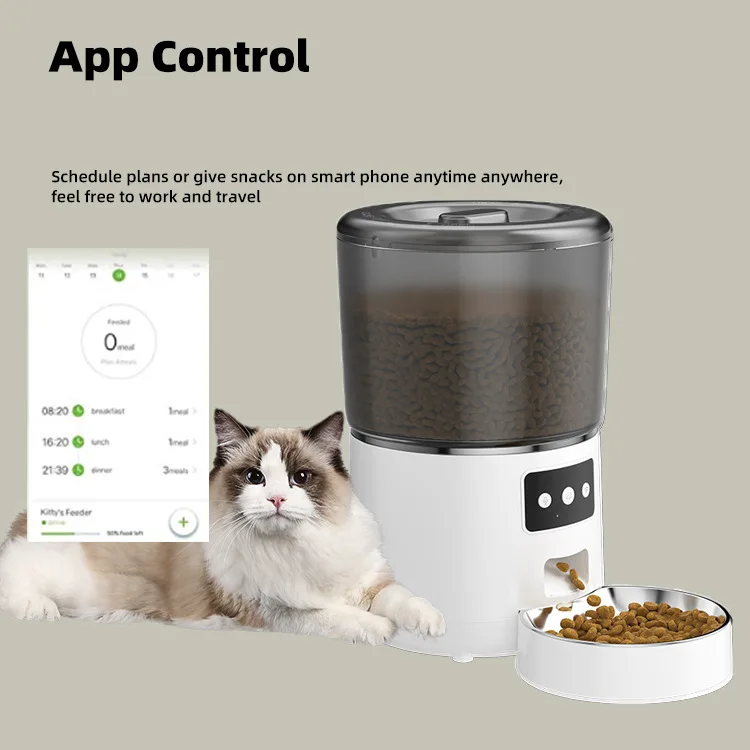 Wifi Capacity Battery Operated Pet Food Smart Automatic Pet Feeder For Dogs