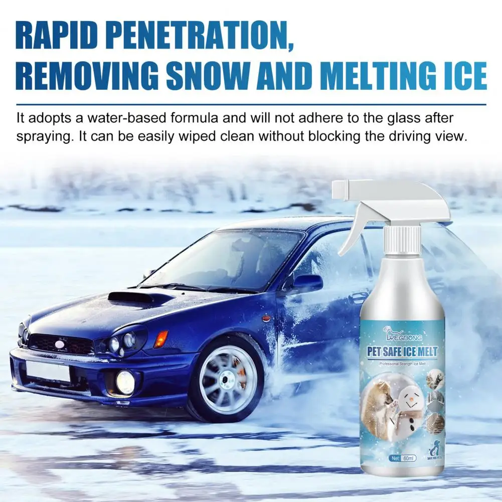 

Quick Snow Ice Dissolver Pet-friendly Auto Windshield Deicing Spray for Fast Snow Ice Removal Multi-purpose Melter for Car