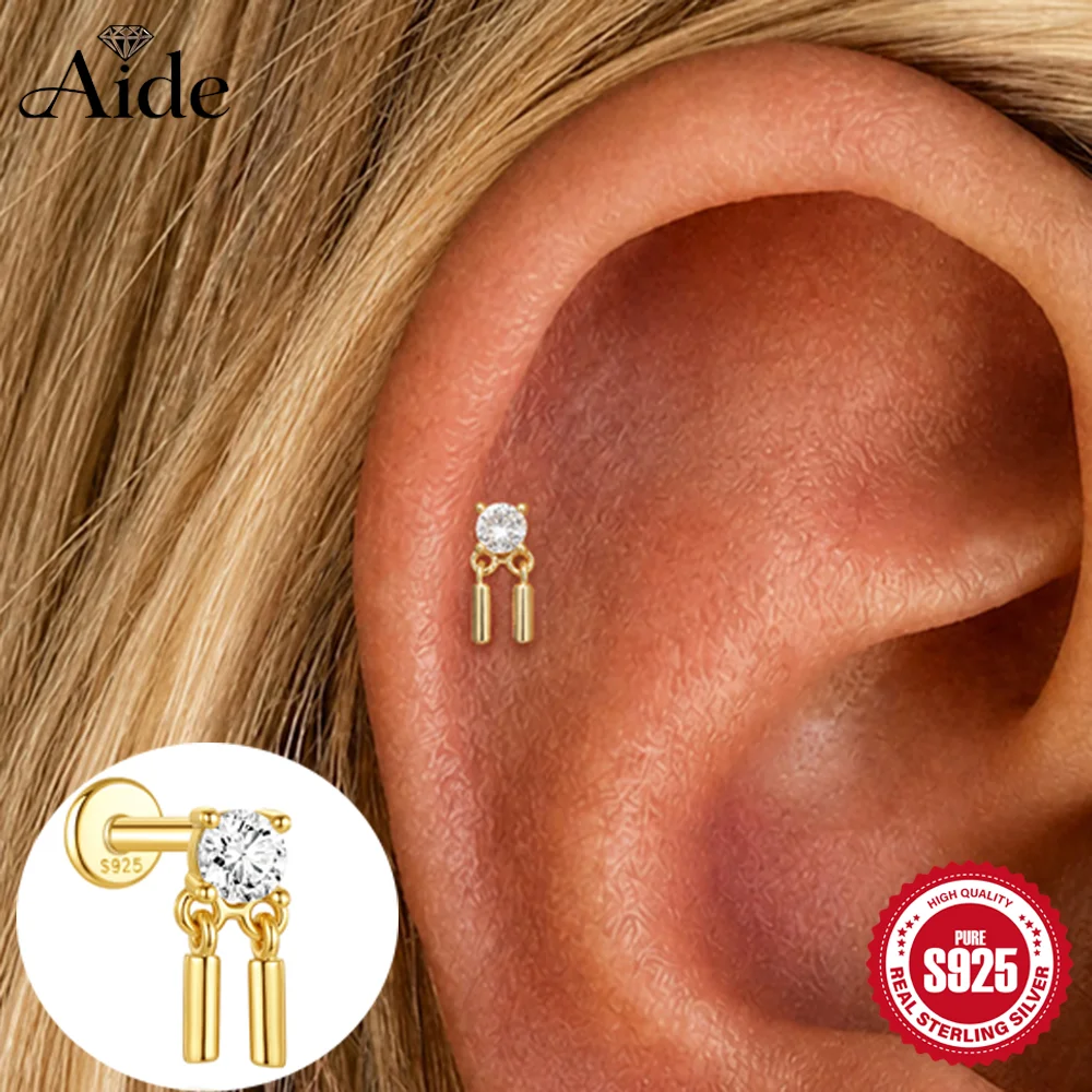AIDE 925 Sterling Silver Shiny WaterDrop Pendant for Women Four Claws Piercing Tassel Accessories Birthday Fine Jewelry Gifts