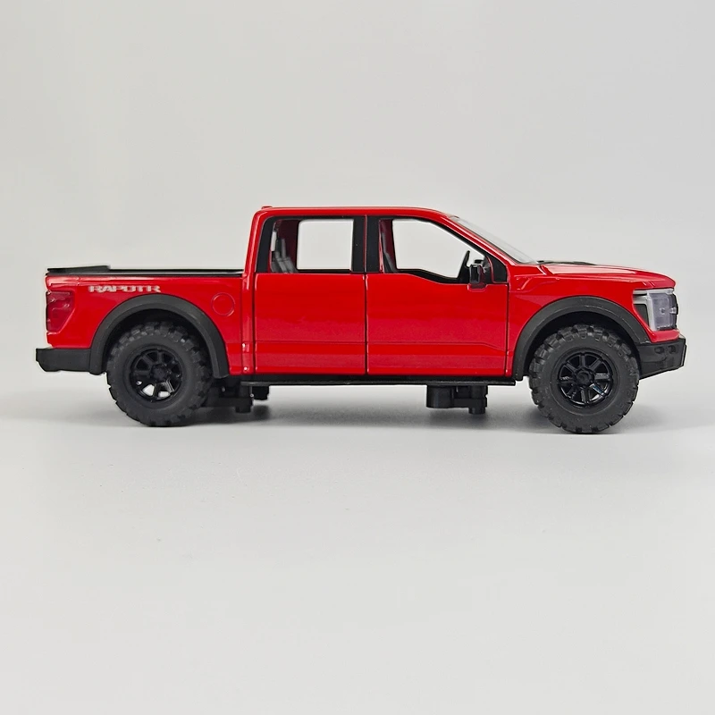 1:32 simulation Ford F150 pickup alloy off-road vehicle model, doors and engine hood, trunk can be opened with sound and light