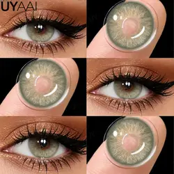 UYAAI Natural Brown Lenses Beauty Green Lens 1 Pair Colored Pupils for Eyes Korean Style Fashion Lenses Big Eyes Green Colorcon