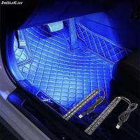 24 Lights One Tow Two Single-color Car Foot Floor Decoration Bulbs Interior Atmosphere Light RGB LED Strip Lamp USB Neon Strips