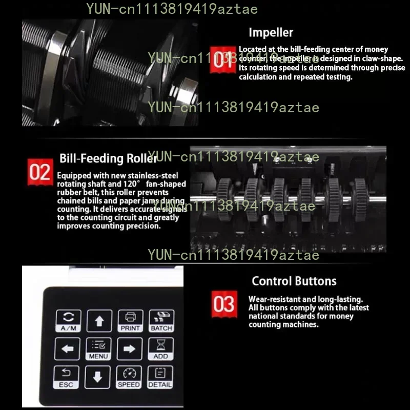 Finance‑Retail‑Cash‑Handling‑Equipment Banknote‑Count‑Device with Color‑LCD‑Screen for Daily‑Cash‑Sort‑Count‑Work