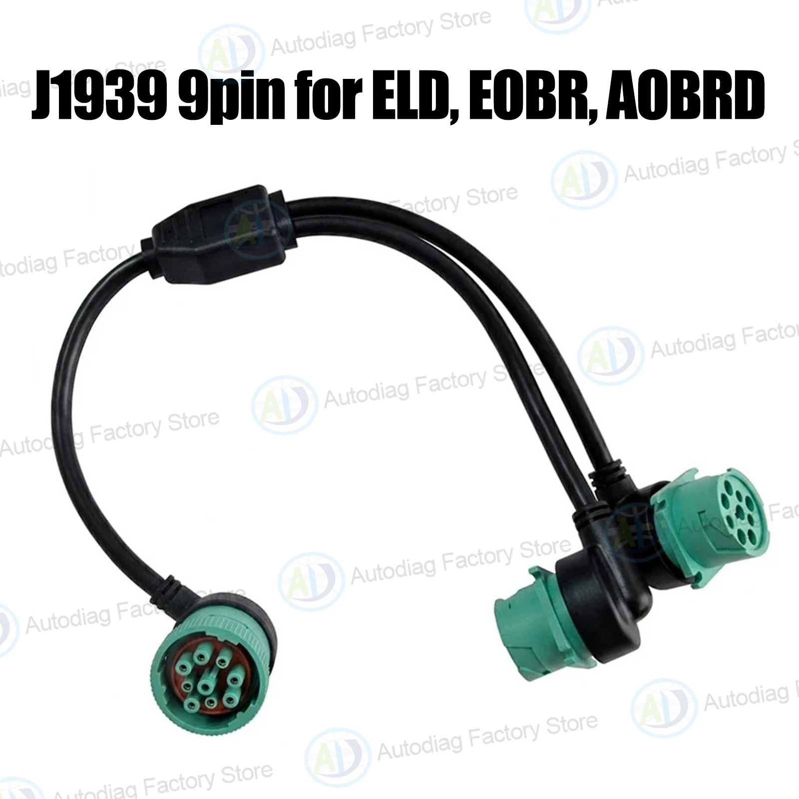 9 Pin J1939 Y Splitter Duty Truck Diagnostic Cable Male to Female Work for ELD EOBR AOBRD Heavy Truck 9 Pin Connector Cable