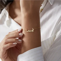 Customized  Gold Plated Arabic Name Bracelet, Personalized Jewelry For Women, Gift For Lover, Mother Gifts For Eid